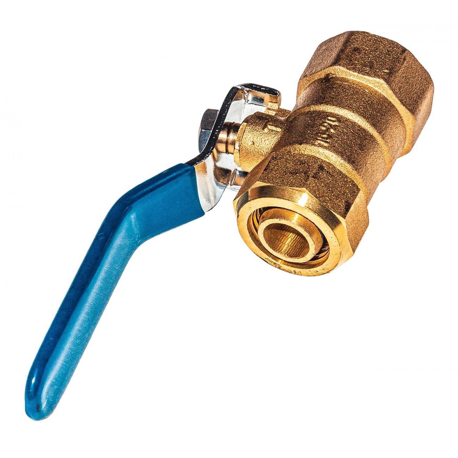 Кран шаровой 20-20мм для металлопластиковых и металлических труб прямой, латунь, ручка
