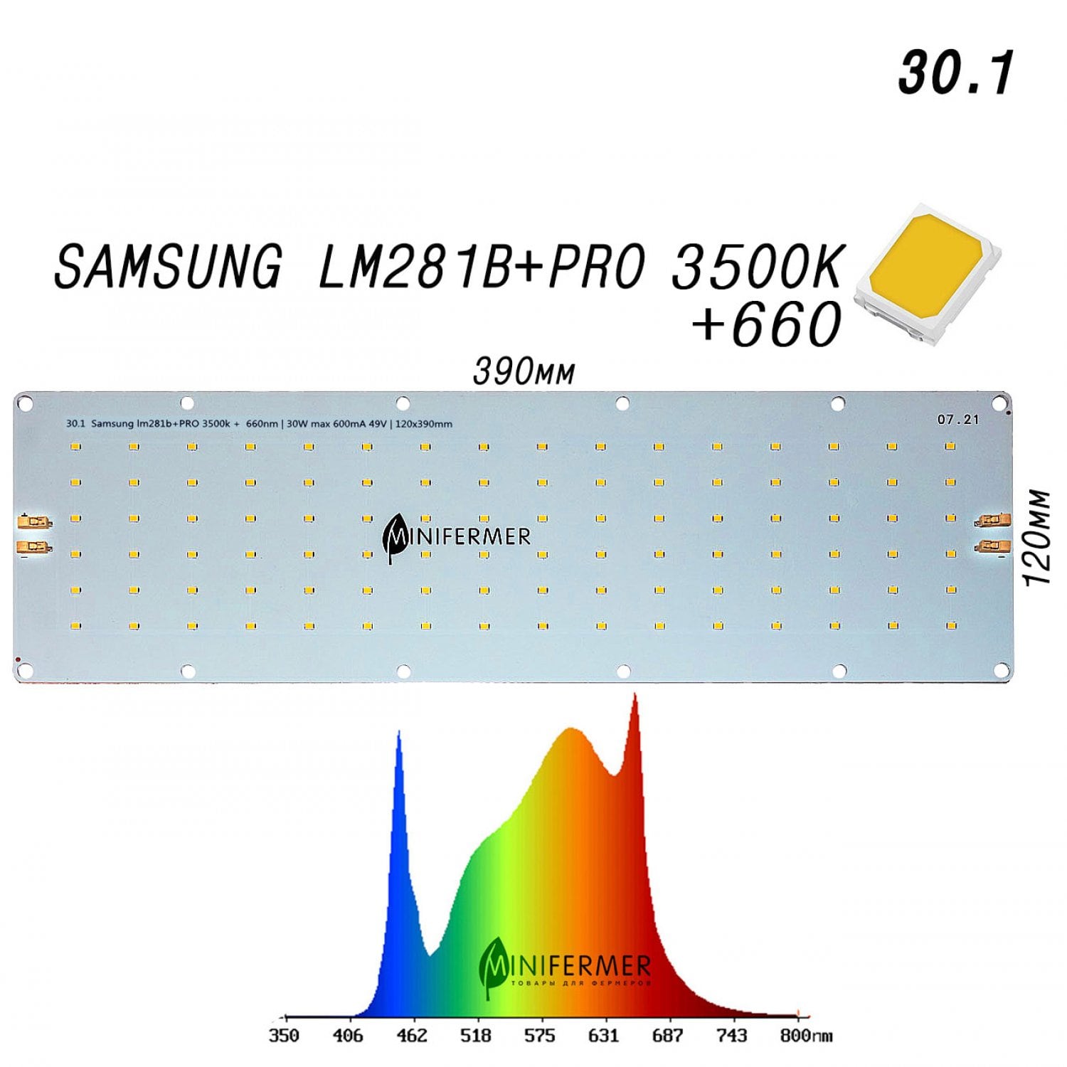 30.1 Samsung lm281b+pro 3500K+660nm