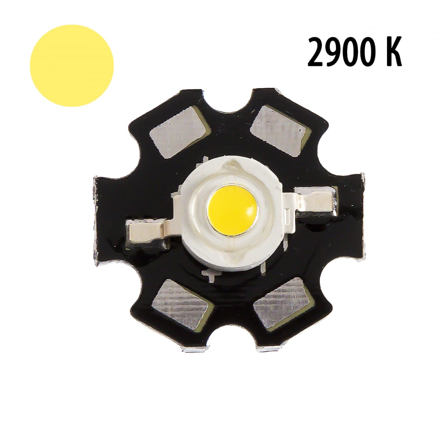 Фито светодиод 3 Вт 2900К (теплый белый) на PCB "звезда"