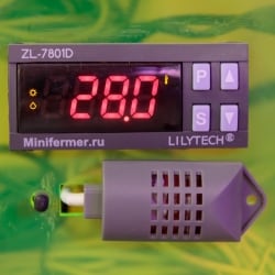 Контроллер  LILYTECH ZL-7801D (темп + влажность + 2 таймера+сигнализация)