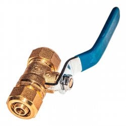 Кран шаровой 12-16мм для металлопластиковых труб прямой, латунь, ручка