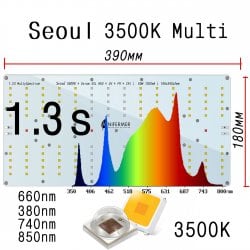 1.3s Quantum board 180 х 390 Seoul 3500K+ 660nm Osram SSL  + UV380+FR740 +IR850